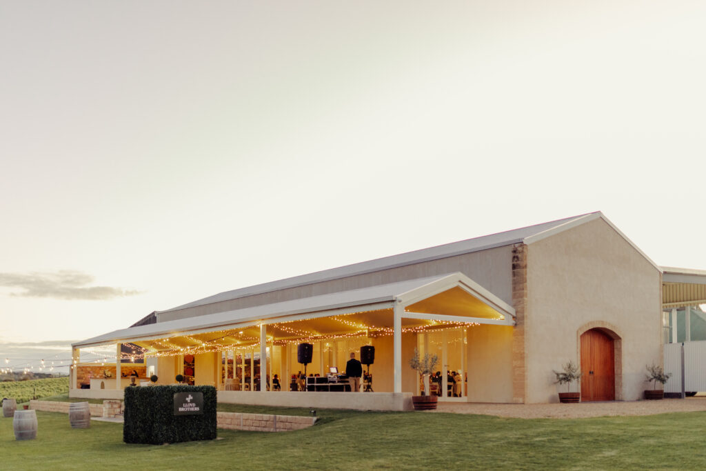 A slice of Tuscany hidden on the Fleurieu, Lloyd Brothers is a classic white, modern and fresh venue breathing fresh air into a sea of rustic nostalgia, hidden amongst the grapevines and olive trees of McLaren Vale.
