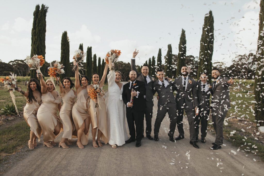 The Vine Shed is a purpose-built function centre in McLaren Vale, Fleurieu Peninsula, with modern industrial styling, ideal for wedding ceremony and reception, overlooking a lake and vineyards