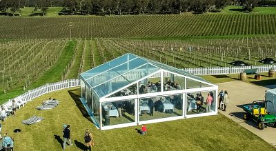 Fox Gordon Wines, Kuitpo Forest, McLaren Vale. Wedding venue offering incredible views and a space that allows for marquees