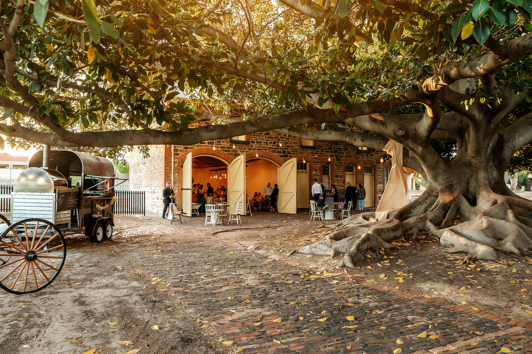 The Coach House is a 160-year-old stone stable located at Glanville Hall in Semaphore and is Adelaide’s only urban barn wedding venue.