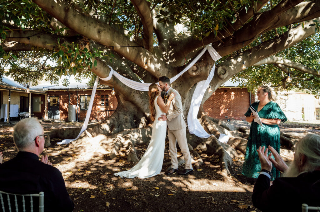 The Coach House is a 160-year-old stone stable located at Glanville Hall in Semaphore and is Adelaide’s only urban barn wedding venue.