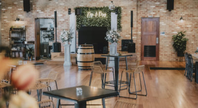 The Vine Shed is a purpose-built function centre in McLaren Vale, Fleurieu Peninsula, with modern industrial styling, ideal for wedding ceremony and reception, overlooking a lake and vineyards