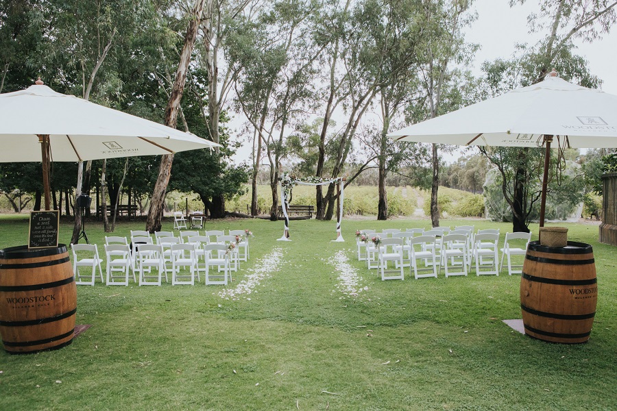 Woodstock, a full-service winery venue in McLaren Flat with quiet and natural ceremony spaces and log cabin accommodation