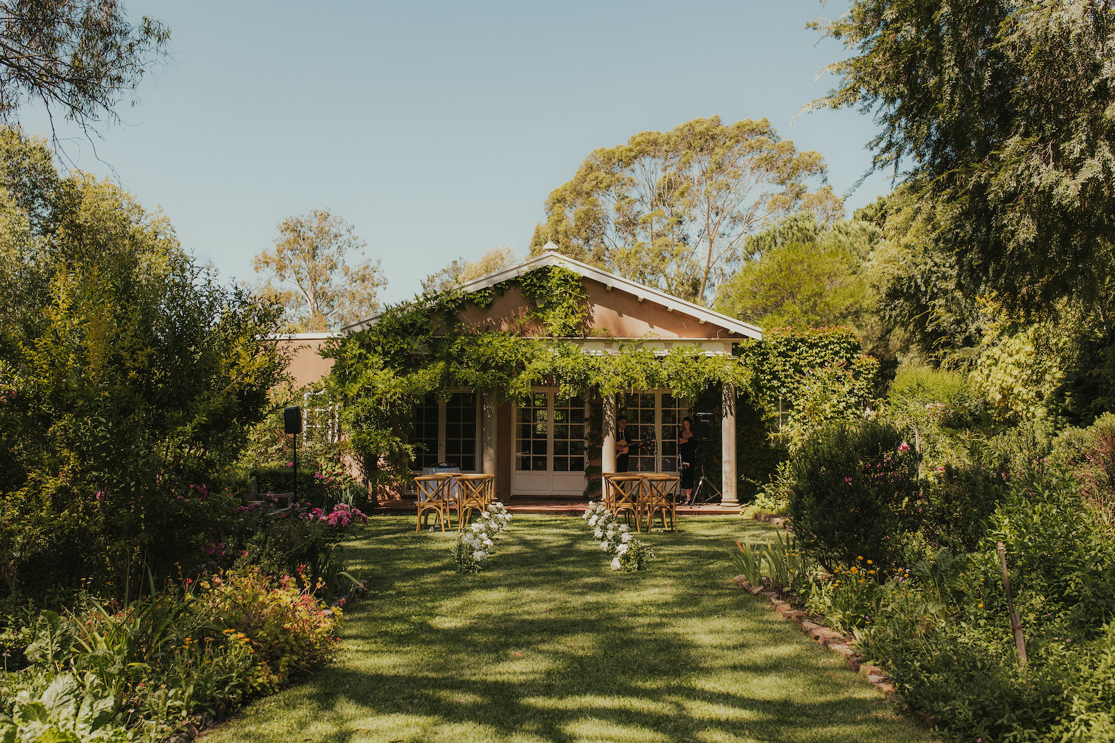 Al Ru Farm is a green sanctuary in the Adelaide Hills and considered one of the most popular garden wedding venues in South Australia, offering multiple function spaces, flexible beverages and onsite accommodation.