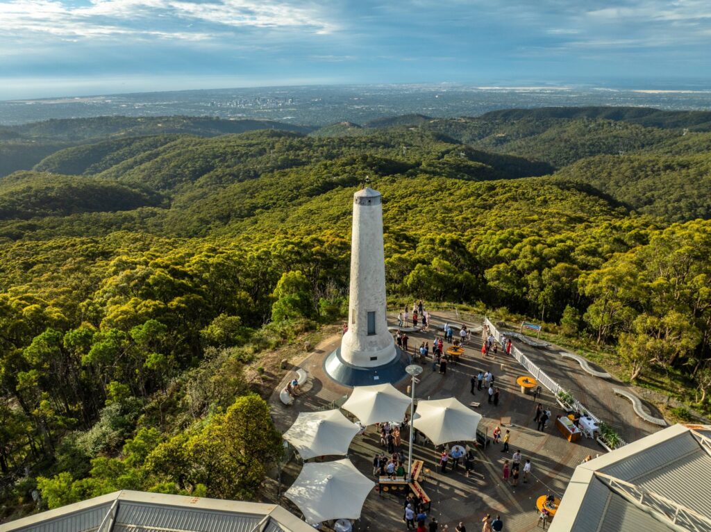 A picturesque modern venue sitting at the peak of iconic Mt Lofty, The Summit is one of Adelaide Hills’ most iconic locations, with premium service and unparalleled views over Adelaide.