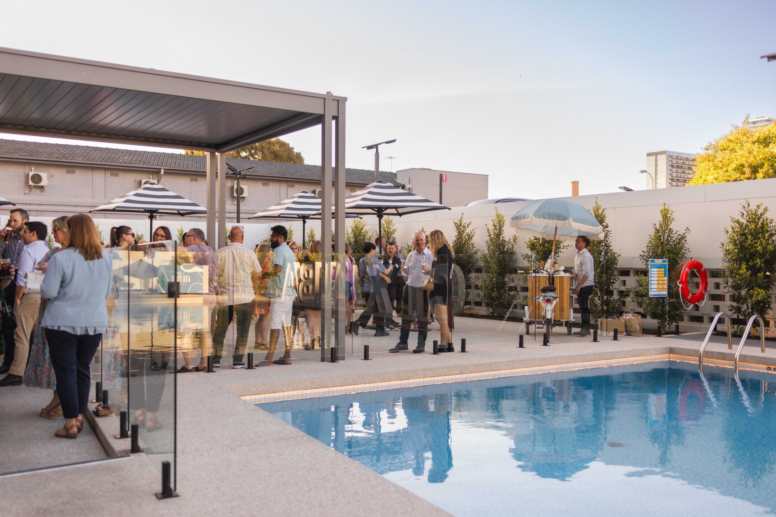 ela at Hotel Alba is Adelaide’s freshest urban wedding venue, with a resort-style pool and breezy Mediterranean ambiance that makes you feel like you’ve been whisked away to a dreamy coastal retreat.