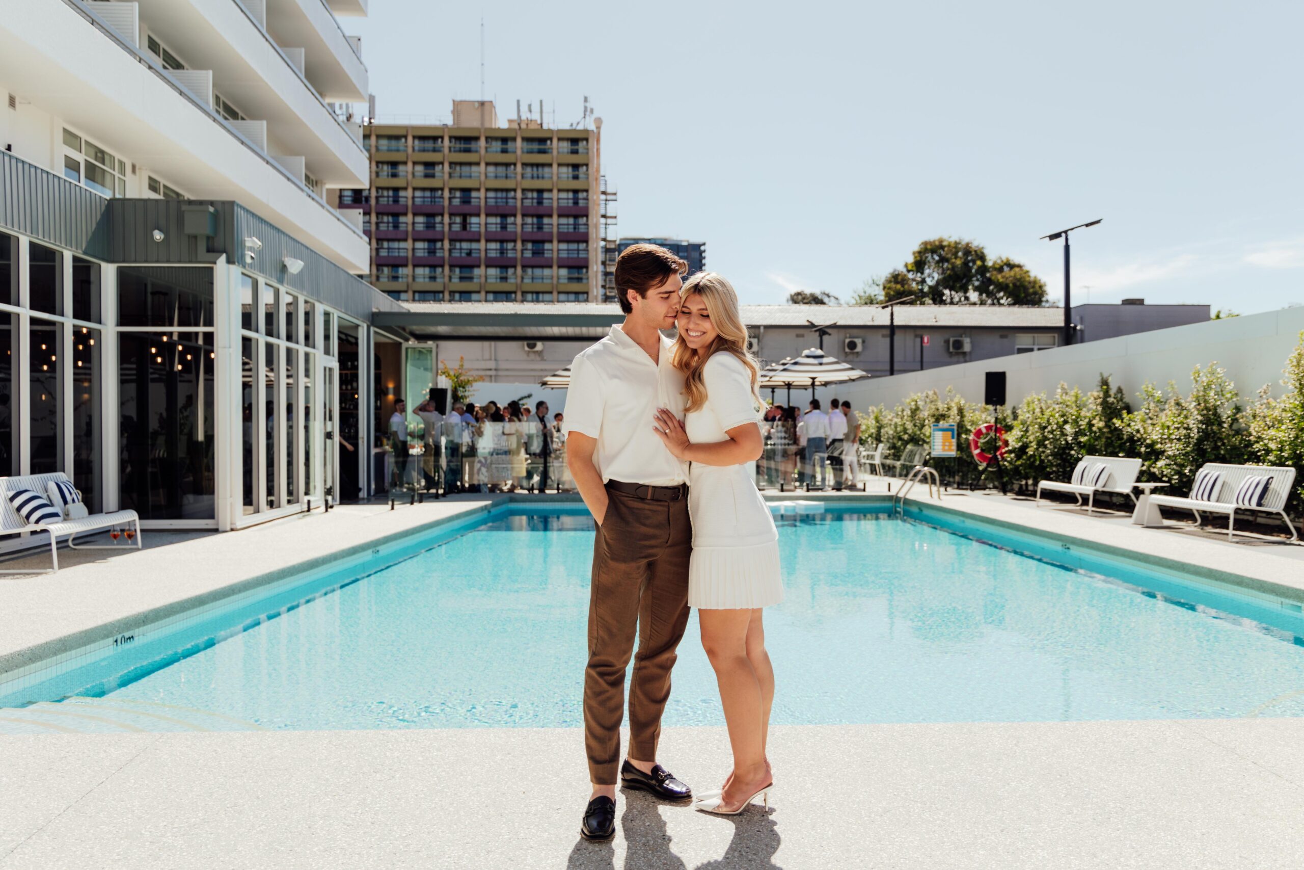 ela at Hotel Alba is Adelaide’s freshest urban wedding venue, with a resort-style pool and breezy Mediterranean ambiance that makes you feel like you’ve been whisked away to a dreamy coastal retreat.