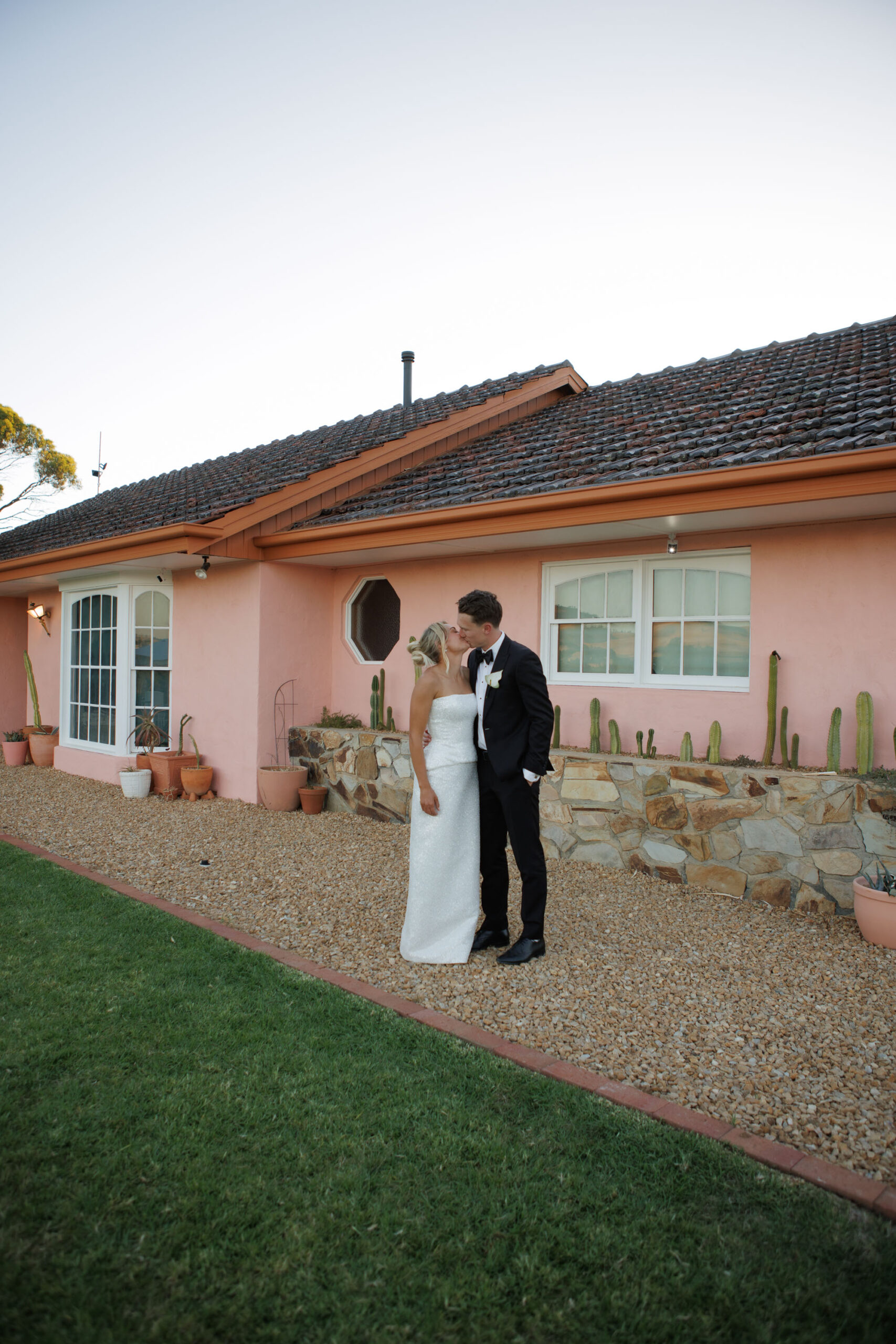 Rosado is a private Barossa wedding venue with vintage Palm Springs style, open-air gardens, vineyard views, sunsets, privacy, onsite accommodation and flexible hire options.