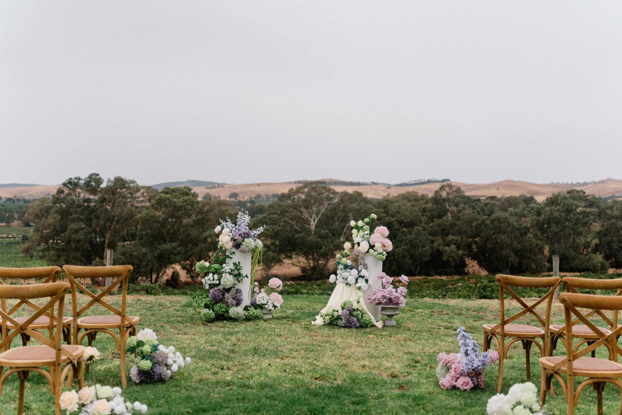Rosado is a private Barossa wedding venue with vintage Palm Springs style, open-air gardens, vineyard views, sunsets, privacy, onsite accommodation and flexible hire options.